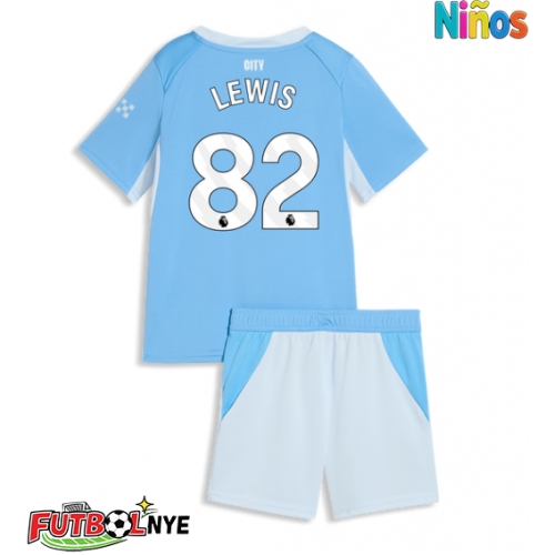 Camiseta Manchester City Rico Lewis #82 Primera Equipación para niños 2026-27 manga corta (+ pantalones cortos)